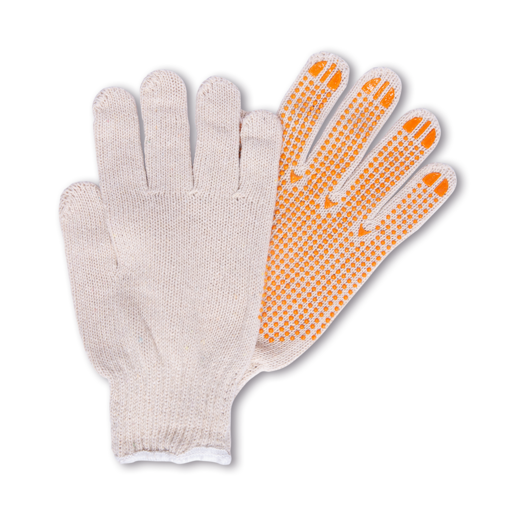Zwei Handschuhe in grau und orange, welche für den Kletterwald sindd.